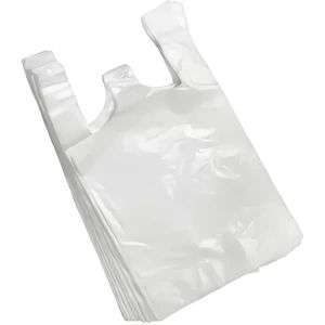 500 BIO Sac de course a bretelle TRANSPARENT (28X14X48) 30 micros sac plastique réutilisable, Sacs de transport Blancs (SAVERINE, neuf)