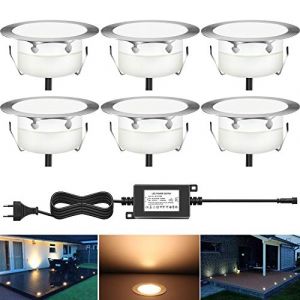 DarisingSun 6 Kit Spots LED Encastrables Spots LED pour Terrasse,1.5W Etanche IP67, Spot LED Lampe Extérieur, Pour Jardin,Escalier,Piscine Blanc Chaud (DarisingSun, neuf)