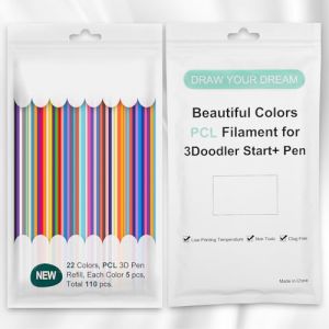 Biglumin 110pcs recharges de stylo 3D Doodler Start de 22 couleurs pour 3Doodler Start à basse température d'impression PCL 3Doodler Start Recharges stylo 3d filament Consommables basse température (Biglumin, neuf)