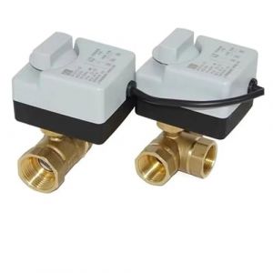 Vanne à boisseau sphérique motorisée en laiton, actionneur électrique à 3 fils, 2 commandes, 220 V CA, 3 voies/2 voies, DN15, DN20, DN25, DN32, DN40, avec interrupteur manuel(DN25,3 way) (weiyunda, neuf)