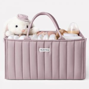 Blissful Diary Panier Rangement B&eacute;b&eacute;, Organiseur de couches pour Table &agrave; Langer, panier de rangement pour couches et lingettes pour b&eacute;b&eacute;, cadeau pour f&ecirc;te pr&eacute;natale, Violet Ros&eacute; (BLISSFUL LIFE INC, neuf)