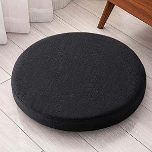 Waigg Kii Coussin de chaise rond lavable pour int&eacute;rieur et ext&eacute;rieur, 45 x 45/50 x 50 cm, 55 x 55 x 8 cm, noir (Waigg Kii, neuf)