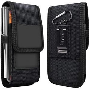 Vertical Sac de Ceinture Chien Compatible Doogee V Max V30 Pro V31GT V20 V30T V11 S110 S100 S41T S99 X97 X98 S89 S99 S41 S61 Sac Banane Mousqueton Clip Boucle Côtés de Protection transversale Noir (Die Ostseite der Dinge, neuf)