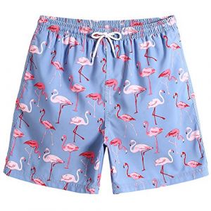 MaaMgic Short de Bains D'Ete Garcons Filles Carton Dinasaure Slip Filet Maillot de Bain Enfant a la Plage, Flamingo, 3 ans (baohui, neuf)