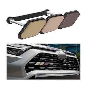 CGEAMDY Insigne De Calandre De Capot Avant, Tricolore Autocollant Emblème Accessoires De Réaménagement Spécialisés Adaptés, Grille Avant Emblème Tricolore Montage avec 4runner Tacoma Tundra (Doré) (CGE Auto, neuf)