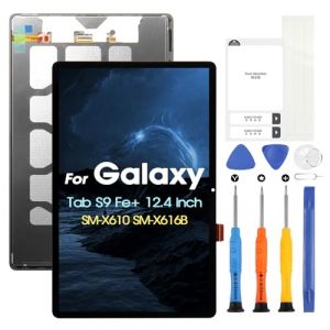 Écran LCD pour Samsung Galaxy Tab S9 Fe Plus, écran pour Samsung Tab S9 Fe+ SM-X610 SM-X616B, LCD Display Touch Screen Assembly avec Réparation Kit (12,4", noir sans cadre) (Little Wasp, neuf)