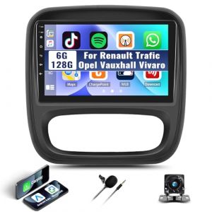 6G+128G CAMECHO Android Autoradio 2Din pour Renault Traffic 3 2014-2021 / Opel Vivaro B 2014-2018 avec Carplay Android Auto, Écran Tactile 9 Pouces avec GPS WiFi BT FM/RDS SWC Caméra arrière&MIC (ShenZhenShiYünXiangMaoYiYouXianGongSi, neuf)