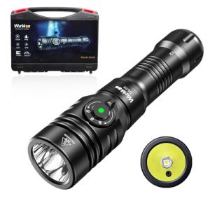 Wurkkos DL03 Lampe De Plongée,2800 Lumens Lampe de Plongée Rechargeable Avec Lumière Blanche,Lumière Verte,480 Mètres de Portée,IPX8 étanche,Lampe de Poche Sous-marine Pour Les Grottes Sous-Marines (Brightison-FR, neuf)