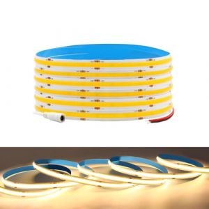 Arotelicht 2M COB LED bande 3000K blanc chaud, 24V 640 LEDs, 8 mm de large, 5cm découpable, autocollant pour salon étagère de placard éclairage de décoration (Wonderful2018, neuf)