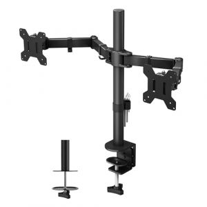 BONTEC Support Ecran PC 2 Ecran pour Moniteurs de 13-27 Pouces, Bras Ecran PC R&eacute;glable en Hauteur, Inclinable, Rotatif et Pivotant, Charge Max 10kg par Bras, VESA 75/100, Noir (bracketsales123, neuf)