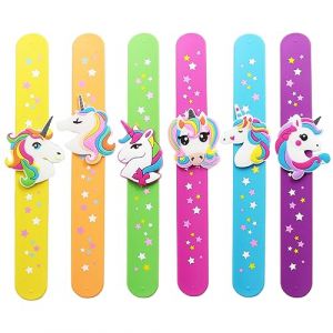 POPOYU 6PCS Silicone Slap Bracelet à Claquer,Licorne Slap Bandes Slap Bracelet Enfant,Jeu de Bracelets Sac Cadeau pour Filles et Garçons Cadeaux d'anniversaire et de Classe (Official flagship store of bubble fish, neuf)