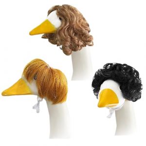 Gcerfby Perruques Canard de Porche, Postiche Mignon Canard de Porche 3 Pièces, Accessoires Déguisement Drôles Décoration Extérieure Résistante Intempéries Pour Jardin Terrasse (lidexing, neuf)