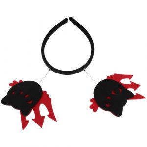 Healifty Lot de 3 Serrage-T&ecirc;tes &agrave; T&ecirc;te de Chat Noir &Eacute;lastiques pour D&eacute;guisement Halloween Bandeaux Coiffure Cosplay Festif Accessoire Cheveux Ajustable et Confortable pour F&ecirc;te (Madonna Tied, neuf)