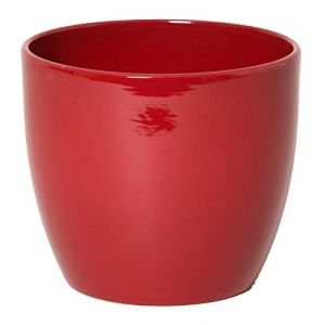 innaGLAS Petit Pot de Fleurs, c&eacute;ramique, Rouge vin, 8,5cm, &Oslash;10,5cm - Pot Fleurs/Pot c&eacute;ramique (artplants, neuf)
