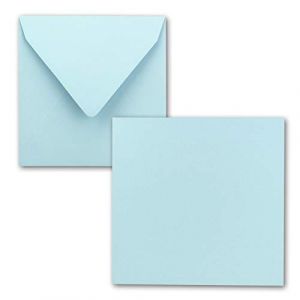 FarbenFroh® by GUSTAV NEUSER® Lot de 25 cartes simples, carrées, 15 x 15 cm, avec enveloppes, en bleu clair, pour cartes de vœux, etc. (GUSTAV NEUSER GmbH, neuf)