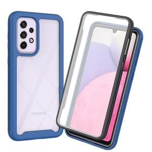 BORYA Coque pour Samsung Galaxy A52s 5G/Samsung Galaxy A52, Antichoc Tr&egrave;s Mince Premium TPU+PC Bumper Housse, Souple Silicone Transparent &Eacute;tui[Protecteur d'&eacute;cran int&eacute;gr&eacute;], Bleu fonc&eacute; (Boerya, neuf)