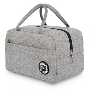HIHIBEAR Sac Isotherme Repas 9L, Sac Lunch Box Isotherme, Sac Isotherme Repas Bureau, Lunch bag, Sac Lunch Isotherme Portable pour Bureau Voyage Pique-nique (Gris, 9L) (BALIGO, neuf)