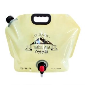 ECOOPTS Sac à eau pliable avec robinet - Récipient à eau d'extérieur sans BPA - Carafe d'eau de qualité alimentaire - Sac de rangement pliable pour le camping, la randonnée et le kit de survie - 8 l (ECOOPTS-FR, neuf)
