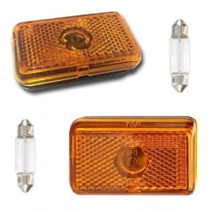 Rebadis Feu Gabarit position lat&eacute;ral orange rectangulaire 12v (74mm x 45mm) (REBADIS, neuf)