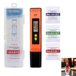 Num&eacute;rique PH M&egrave;tre, pH Metre Haute Pr&eacute;cision (&plusmn; 0.01) avec &eacute;cran LCD Portable, Testeur de pH pour qualit&eacute; de l'eau, Calibration automatique pour Aquarium, Piscine, RC, Plage de mesure 0-14 pH (JiBuTiYou, neuf)