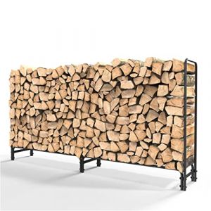 unho Range Bûche Extérieur Bois Jardin: Rangement Bois XXL Serre Bûche 233x118x35cm Étagère en Métal pour Bois de Cheminé Stockage Bois Intérieur (UNHO, neuf)