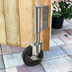 HOLKIE Roue de Portail Robuste 100mm Roulettes à Ressort Roulettes Pivotantes Roue de Portail pour Portail en Bois et Clôture Capacité 100 Kg (Argent) (GuJi Direct, neuf)
