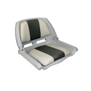 SAWESTO Si&egrave;ge de bateau pliable pour p&ecirc;cheur gris anthracite | Si&egrave;ge de bateau/gouvernail pliable avec rembourrage bas pour si&egrave;ge et dossier et rev&ecirc;tement Ecoleder | 51 cm x 36 cm x 46 cm (Saarwebstore, neuf)