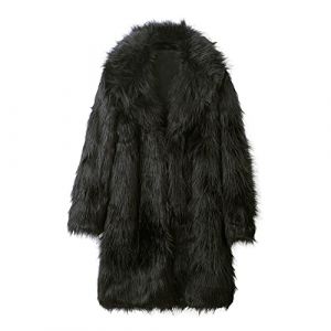 G&eacute;n&eacute;rique Manteau Fausse Fourrure Homme Hiver Long Couleur Unie Veste Parka Super Doux Chaud Longue Cardigan Trench Coat Outwear Manteau Hiver Chaud Et &eacute;Pais Fausse Fourrure Veste Overdose Mode Parka (Wllybh, neuf)
