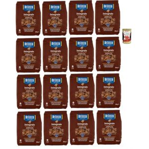 De Cecco &ndash; Farfalle Int&eacute;grales n&deg;93, P&acirc;tes Compl&egrave;tes de Bl&eacute; Dur &ndash; S&eacute;chage Lent, Riche en Fibres &ndash; 16x 500 g &ndash; Fabrication Italienne + Italian Gourmet polpa 400g (Italiaen Gourmet UK Ltd, neuf)