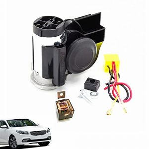 YIYIDA Voiture air klaxon 135DB double trompette super fort escargot sirène, Haut-parleur chrome zinc en aluminium car horn avec compresseur pour chaque camion de voiture 12V camion SUV moto autobus (Huile flagship store, neuf)