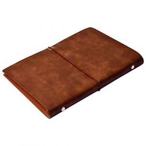 Futuhada Carnet de Voyage en Cuir A5, 23x17cm Journal de Voyage Rechargeable, Journal Intime Vintage, Antique Carnet de Dessin, Carnet de Notes en Simili Cuir pour L'Écriture Poètes Voyageurs Agendas (Fukuhaza, neuf)