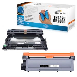 Starlet24 1x Toner TN2320 + 1 Tambour DR2300 Compatible avec Brother TN-2320 DR2300 pour Brother MFC-L2700DW MFC-L2700DN MFC-L2720DW HL-L2340DW HL-L2300D (Starlet24, neuf)