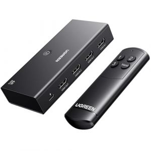 UGREEN Switch HDMI 4K 60Hz 3 Entrées 1 Sortie Commutateur HDMI 2.0 1080P 3D HDR10 Dolby Vision Atmos avec Télécommande Compatible avec PS5 4 Pro Xbox Switch 2 TV Stick Chromecast Lecteur Blu Ray (UGREEN GROUP LIMITED UK, neuf)