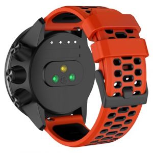 ISABAKE 24MM Bracelet Silicone pour Suunto 9/9 Baro /9 Titanium/D5 /7, 24MM Bracelets de Remplacement pour Suunto Spartan Sport/Sport Wrist HR/Traverse 24mm/Smartwatch 2 SW2 (Isabake, neuf)