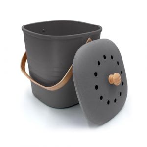 YourCasa Poubelle Compost Cuisine - 4L composteur Cuisine pour déchets organiques de Cuisine poubelles à Compost avec Filtre à Charbon Actif Seau Compost Poubelle de Table avec Couvercle (Anthracite) (yourcasa, neuf)