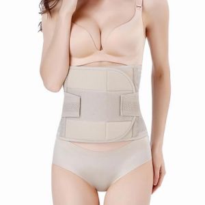 DOEOMK Ceinture Post Accouchement, Gaine Post Partum, Gaine Ventre Plat, Ceinture Abdominale Femme Ceinture ventre plat femme ajustable et respirante pour le rétablissement de la grossesse (Beige-5XL) (DOEOMK EU, neuf)