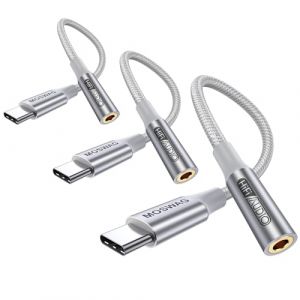 MOSWAG Adaptateur de Prise de Casque &agrave; 3,5mm, Adaptateur &Eacute;couteur USB C Jack 3.5mm en Nylon, Adaptateur Jack USB Type C avec DAC pour Samsung Galaxy s24 22 S20 Ultra S20, Pixel 4 3 2 XL, iPad Pro (zuyuk, neuf)