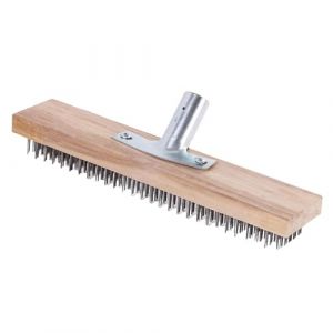 Brosse &agrave; Balai M&eacute;tallique 20/30/45 Cm pour Anti Mousse Toiture, Balayage de Cour, Mauvaises Herbes, Taches Tenaces et Piscine (Yulokdwi, neuf)