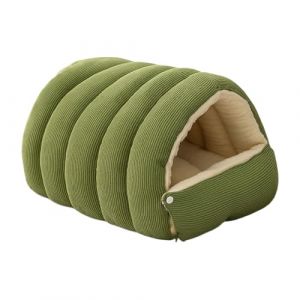 Grotte pour Chat Lit Chaud Ferm&eacute; Lit douillet d'hiver amovible et lavable, Nid de chat pliable en coton pour chats d'int&eacute;rieur, pour chatons, petits chiens, chiots - Dimensions : 45 x 30 x 19 cm (fenmi maoyi, neuf)