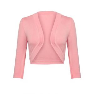 Gyabnw Veste Bol&eacute;ro Courte Femme Cardigan &Eacute;l&eacute;gant Manches 34 Haut pour C&eacute;r&eacute;monie Mariage Robe de Soir&eacute;e Gilet Chic de Tenue Classique (LanLaiShang-EU, neuf)