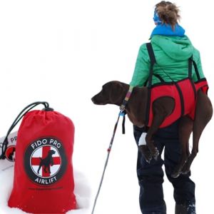 Fido Pro Airlift Emergency Dog Rescue Sling - Lightweight, Packable Dog Sling for Medium Dogs with 8-Point Support System for Safe Transport - Ideal for Hiking, Skiing - Fits Dogs 20-45 lbs (Fido Pro Europe, neuf)
