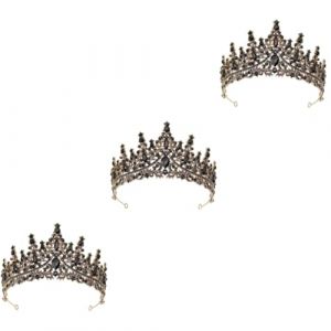 SOIMISS 3pièces De Mariée Vintage Rhinestones Noire Couronne Élégante Pour Événements Spéciaux Accessoire De Coiffure Pour Fêtes Et Célébrations (Star-wish, neuf)