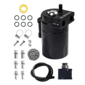 Flaconi Reniflard D'huile Auto,R&eacute;cup&eacute;rateur Huile Moteur,300ml R&eacute;servoir de Carburant en Aluminium R&eacute;servoir de Stockage D'huile Avec Filtre &agrave; Air,Universel pour Une Vari&eacute;t&eacute; de V&eacute;hicules (shenhua auto, neuf)