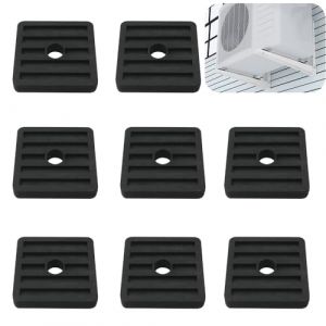 Dampers Anti-Vibratoires pour Climatiseur en Caoutchouc, 8 Pi&egrave;ces de Tampons Amortisseurs en Caoutchouc pour Climatiseur pour Climatiseur pour Unit&eacute; Ext&eacute;rieure de Climatiseur, Noir (XILEEAO, neuf)