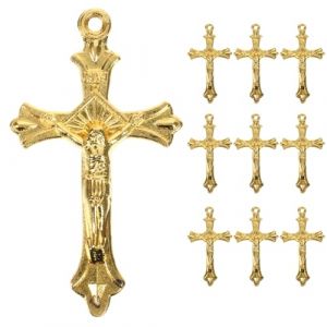 HOMSFOU 10pi&egrave;ces Pendentifs Croix Dor&eacute; Lot De Charmes Religieux Pour Fabrication De Bijoux Accessoires Diy &Eacute;l&eacute;gants Pour Colliers Et Bracelets (Xieheng, neuf)