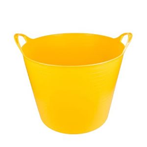 ADGO Conteneur élastique Flexible pour la Maison, Le Jardin, Le bâtiment, Solide, Polyvalent, Panier à Linge Sale, Panier de Rangement pour Jouets, Seau de Rangement, Seau à saleté (Jaune, 27 l) (ADGOsklep, neuf)