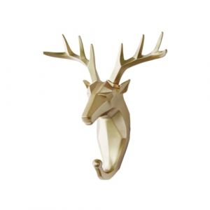 yuwqqoajv Pat&egrave;re en Forme d'animal en r&eacute;sine pour r&eacute;sine Longue dur&eacute;e, t&ecirc;te d'&eacute;l&eacute;phant, Crochet Mural, t&ecirc;te d'animal, pat&egrave;re, dor&eacute; (cerf) (Kunyibotatoer, neuf)