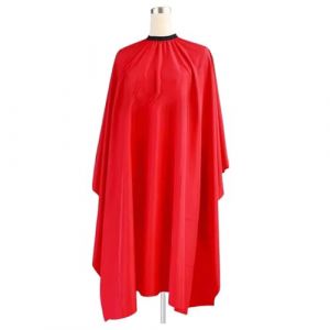 Cape Coiffeur Cape en Nylon for Salon de coiffure, avec fermeture &agrave; pression, Cape de coiffure, unisexe, imperm&eacute;able, grande Cape de coupe de cheveux for Salon de coiffure(Red) (xidashangdian, neuf)
