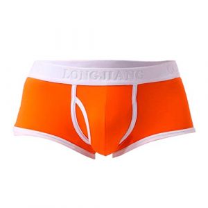 Boxer Hommes Doux Slips Culottes Shorts sous-v&ecirc;tements Slip Lingerie Lot String Homme Sexy pour Lettre imprim&eacute;e Bulge Pouch Translucide Couleur Unie Cale&ccedil;on Soie Glac&eacute;e sans Trace Respirant Couture (xiaodanshangdian, neuf)