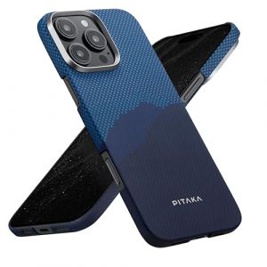 pitaka Coque Ultramince pour iPhone 16 Pro Max en Fibre Aramide Compatible avec Magsafe Housse de Protection Magnétique Coque Tactile Tissée avec Toucher Agréable Au Dessus de L'horizon (PITAKAofficial, neuf)